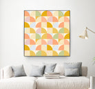 Retro Rainbow Fields #geometry #retro by Dominique Van Roey on GIANT ART - yellow digital drawing