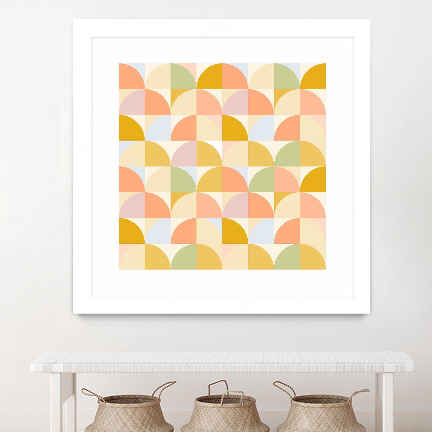 Retro Rainbow Fields #geometry #retro by Dominique Van Roey on GIANT ART - yellow digital drawing