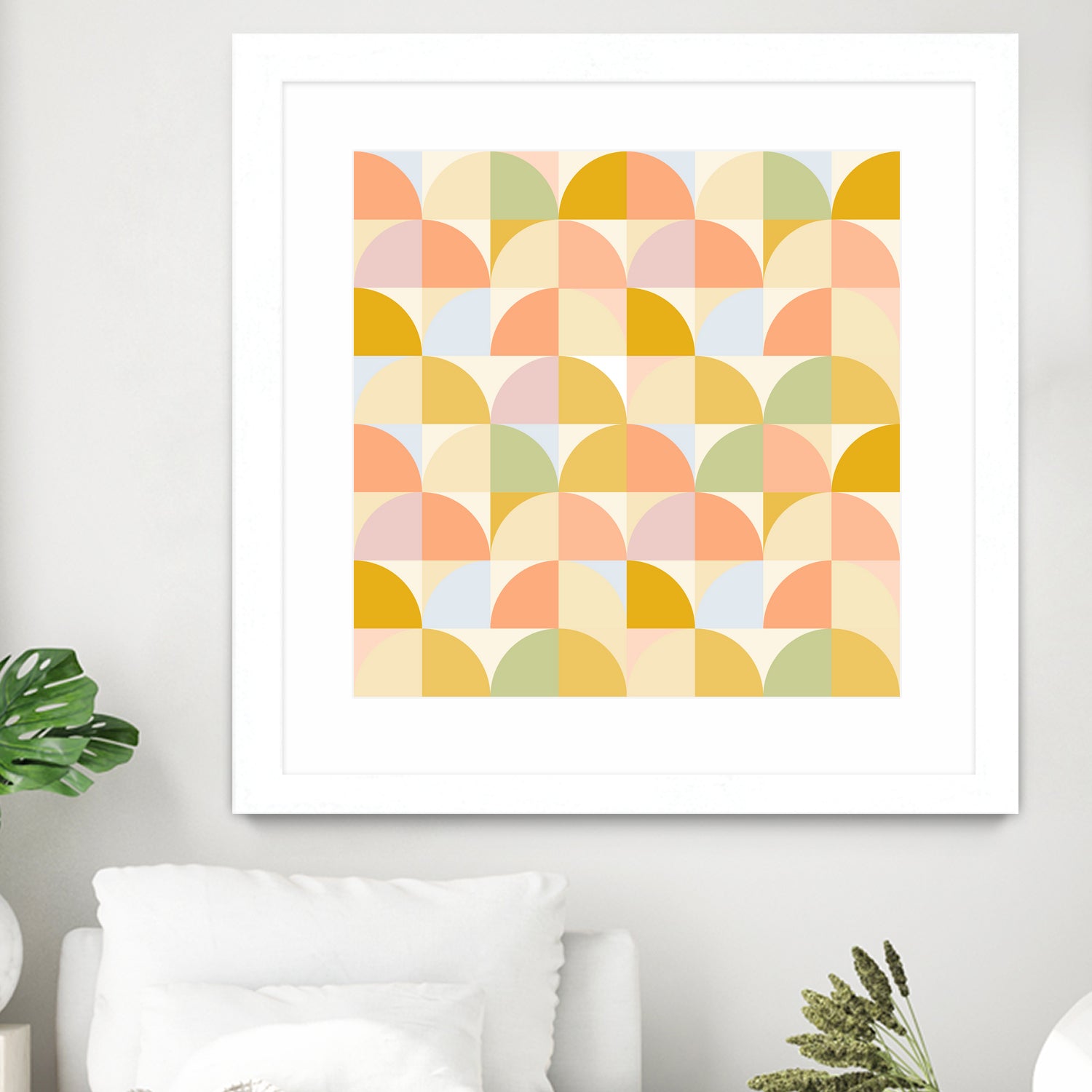 Retro Rainbow Fields #geometry #retro by Dominique Van Roey on GIANT ART - yellow digital drawing