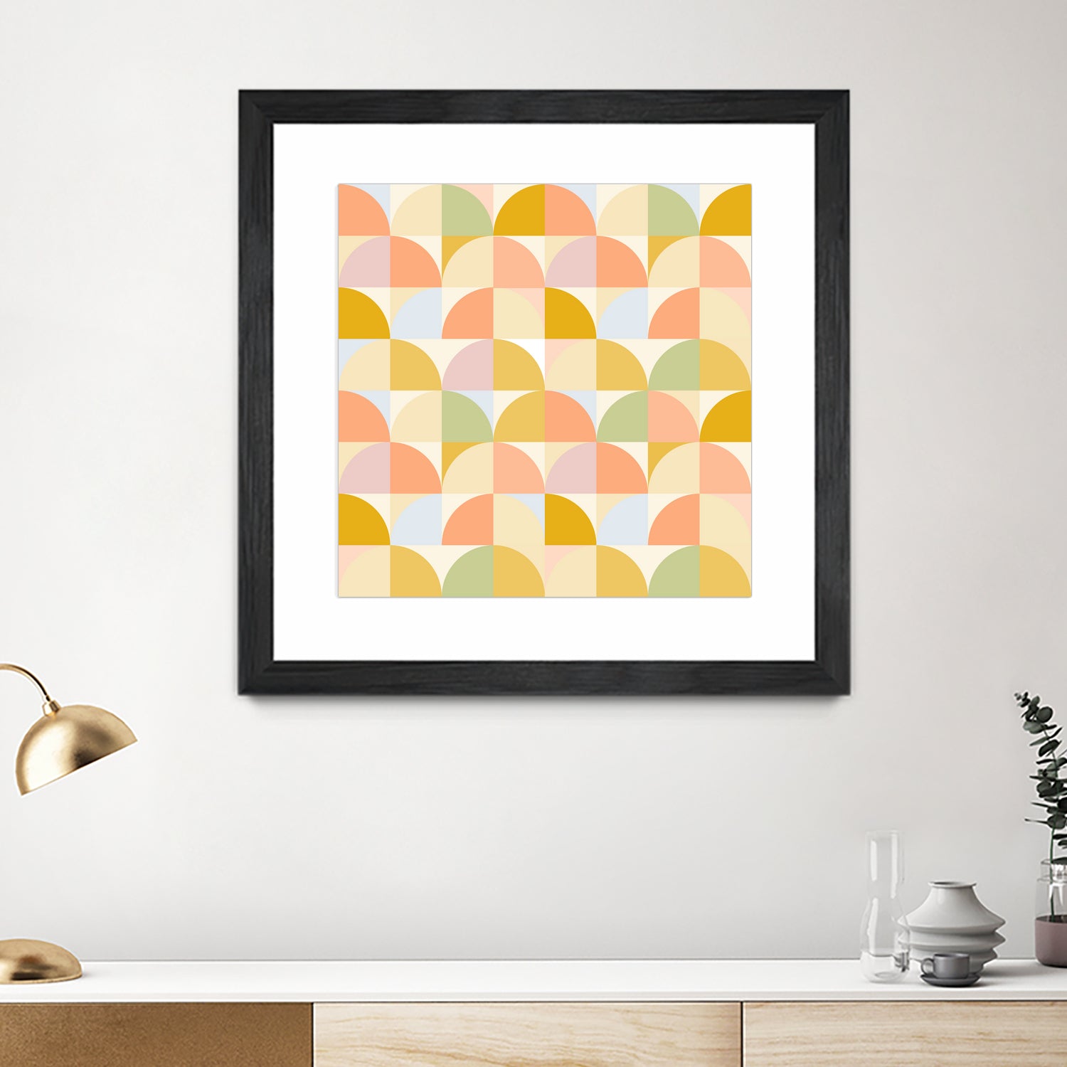 Retro Rainbow Fields #geometry #retro by Dominique Van Roey on GIANT ART - yellow digital drawing