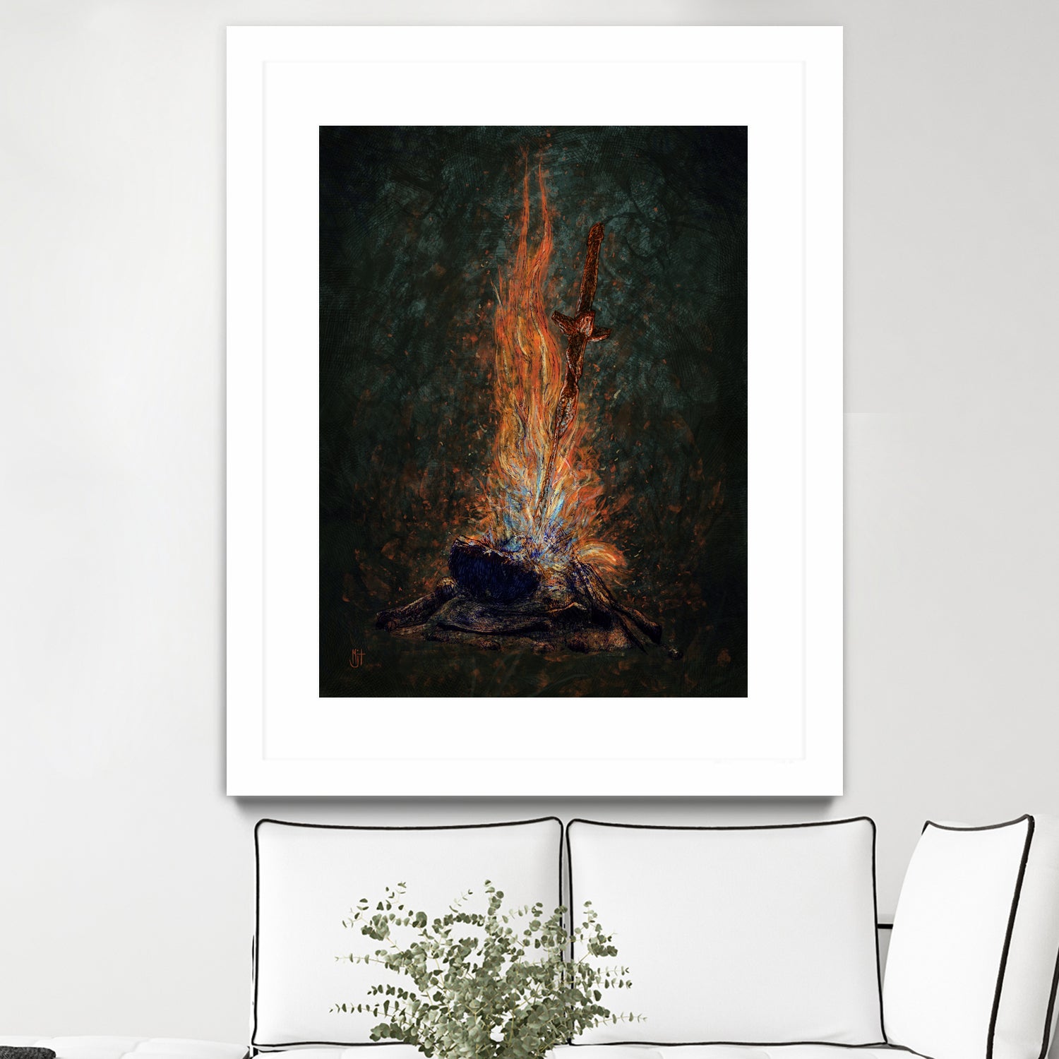 Bonfire of Souls by Matthew Trupia on GIANT ART - orange digital painting