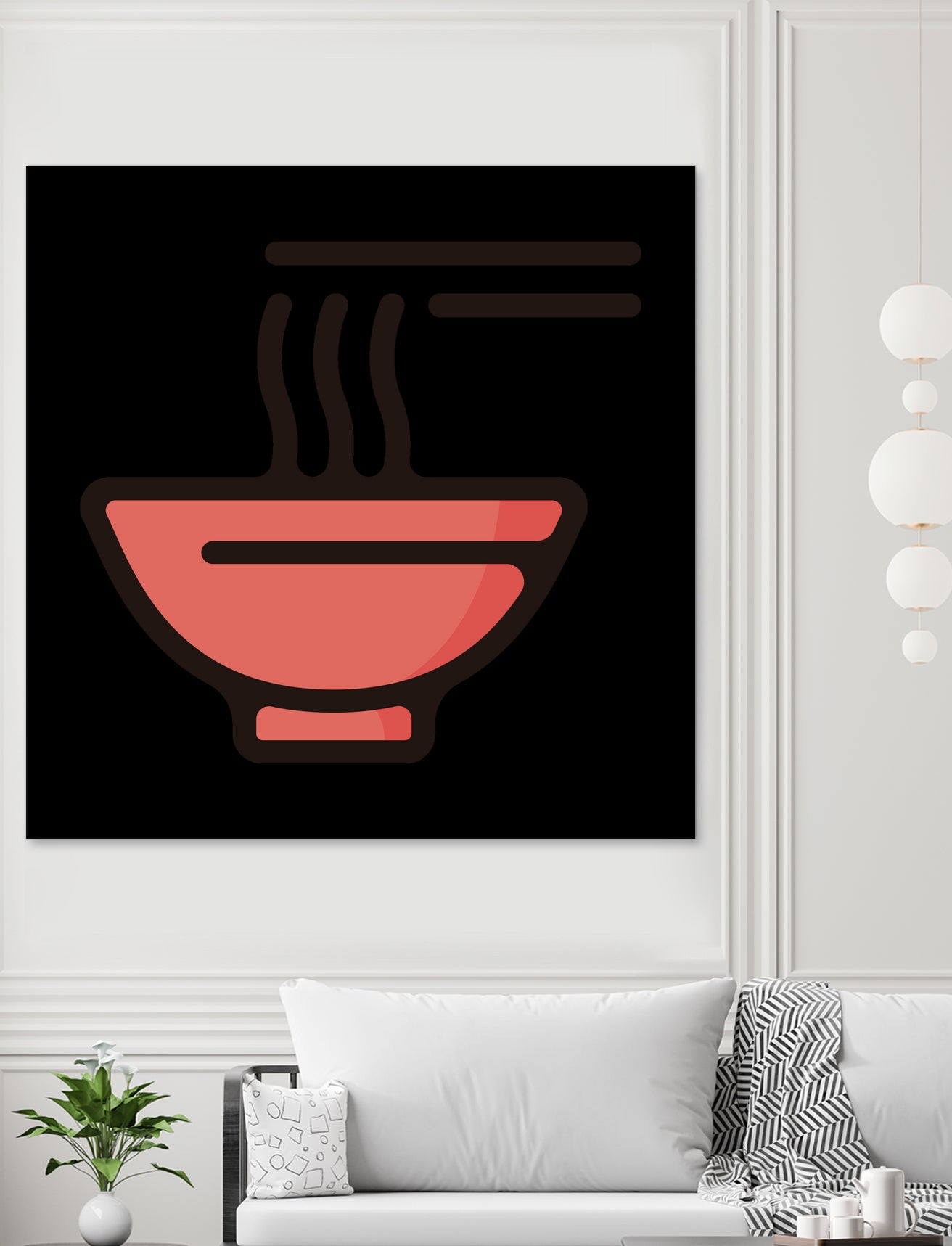 Ramen : Minimalistic icon series by Satoshi Kikyo on GIANT ART - red digital painting