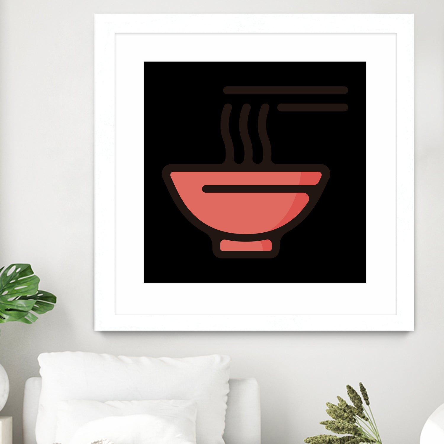 Ramen : Minimalistic icon series by Satoshi Kikyo on GIANT ART - red digital painting