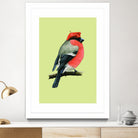 Eurasian bullfinch by Mikhail Vedernikov on GIANT ART - orange mixed media