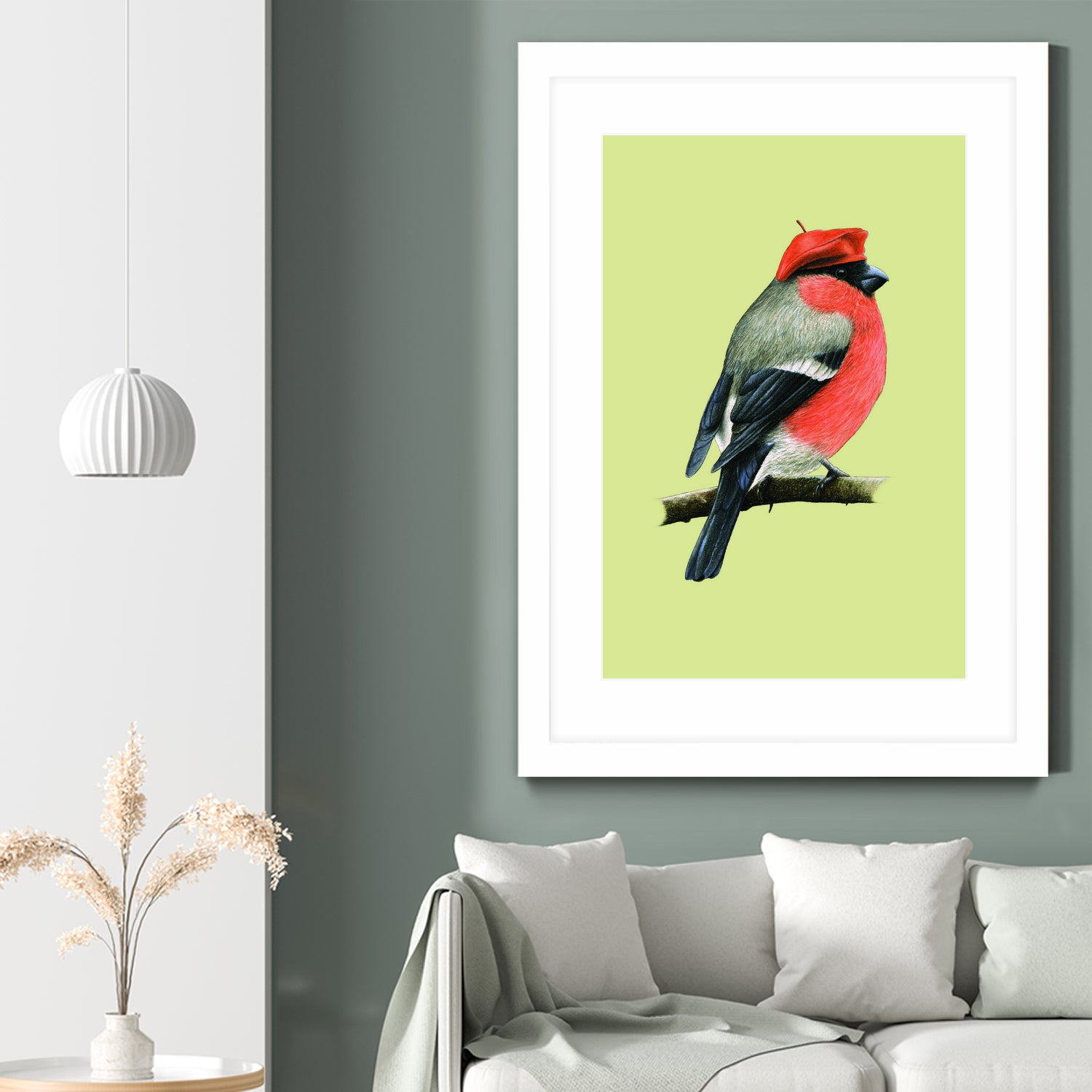 Eurasian bullfinch by Mikhail Vedernikov on GIANT ART - orange mixed media