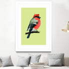 Eurasian bullfinch by Mikhail Vedernikov on GIANT ART - orange mixed media