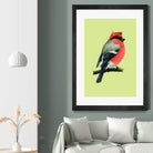 Eurasian bullfinch by Mikhail Vedernikov on GIANT ART - orange mixed media