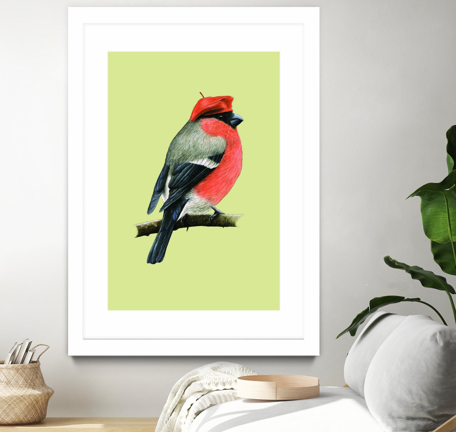 Eurasian bullfinch by Mikhail Vedernikov on GIANT ART - orange mixed media