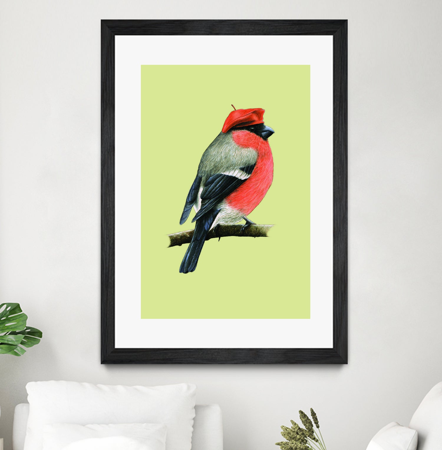 Eurasian bullfinch by Mikhail Vedernikov on GIANT ART - orange mixed media