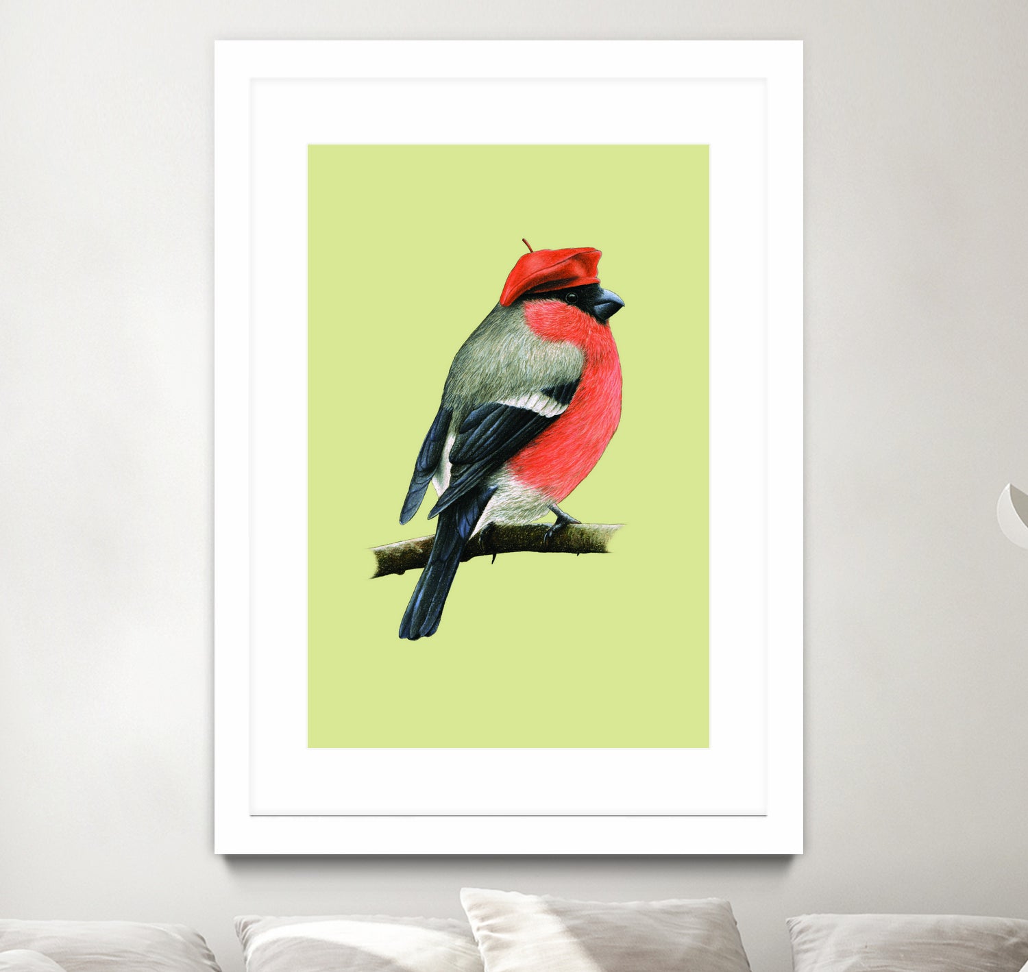 Eurasian bullfinch by Mikhail Vedernikov on GIANT ART - orange mixed media