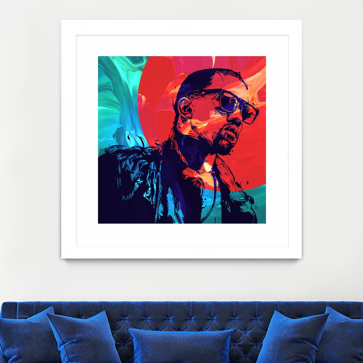 Kanye West by Nikita Abakumov on GIANT ART - red digital painting