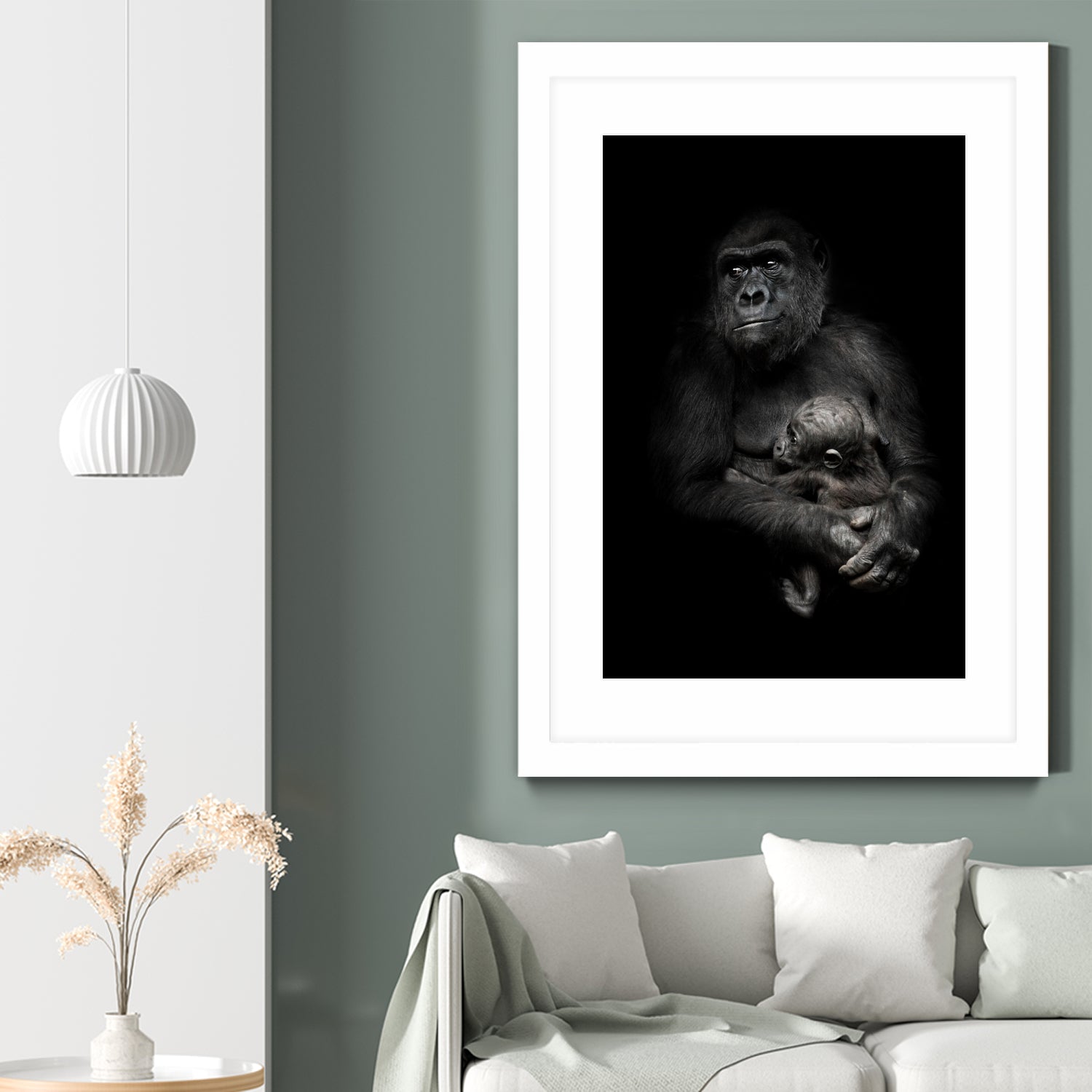 monkey mother by Michael Semenov on GIANT ART - black photo illustration