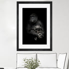 monkey mother by Michael Semenov on GIANT ART - black photo illustration