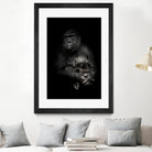 monkey mother by Michael Semenov on GIANT ART - black photo illustration