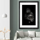 monkey mother by Michael Semenov on GIANT ART - black photo illustration