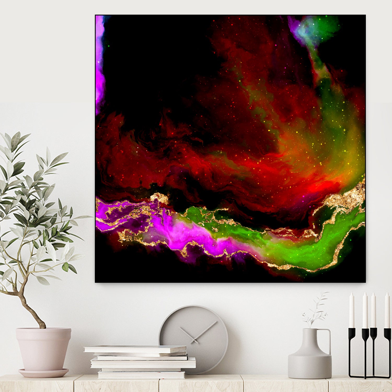 100 Nebulas in Space 120 by Raul Andre Petrasanta on GIANT ART - red digital painting