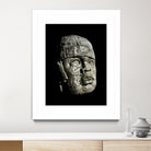 Mexican Pre Hispanic Head Sculpture Poster by Daniel Ferreira-Leites on GIANT ART - black photo illustration