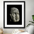 Mexican Pre Hispanic Head Sculpture Poster by Daniel Ferreira-Leites on GIANT ART - black photo illustration