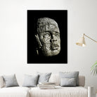 Mexican Pre Hispanic Head Sculpture Poster by Daniel Ferreira-Leites on GIANT ART - black photo illustration