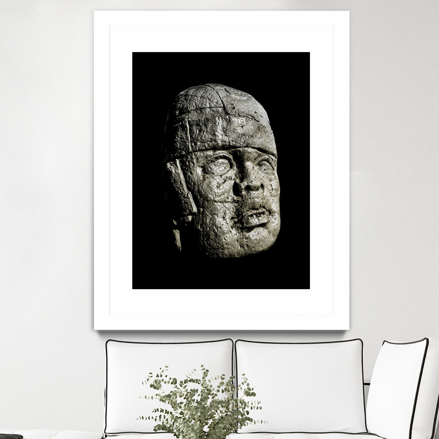 Mexican Pre Hispanic Head Sculpture Poster by Daniel Ferreira-Leites on GIANT ART - black photo illustration