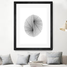 Mid Century Modern Geometric Abstract Circle Line Drawing by Janine Aykens on GIANT ART - gray mixed media