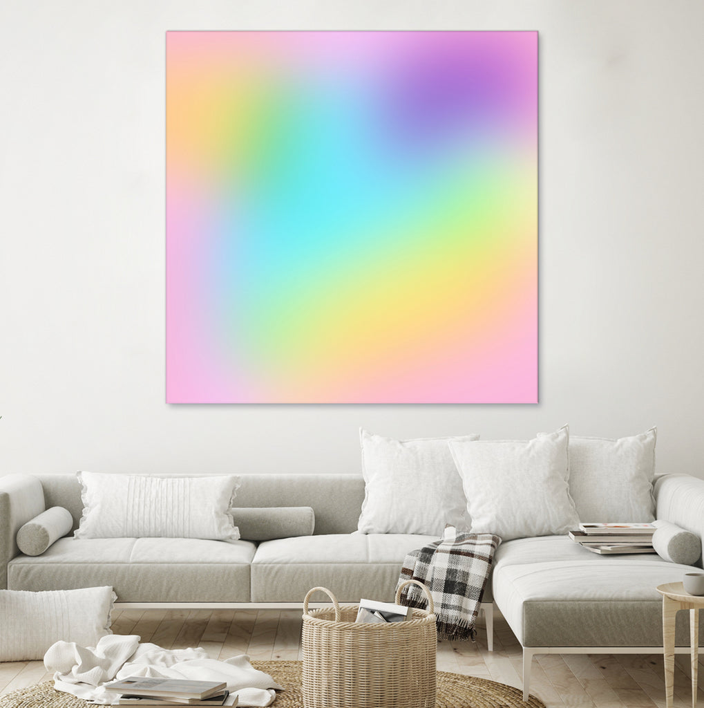 Soft Pastel Rainbow Gradient by Kelsey Lovelle on GIANT ART - blue digital painting