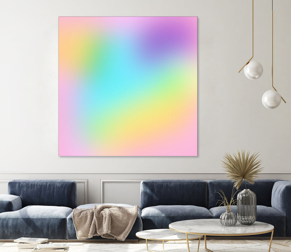 Soft Pastel Rainbow Gradient by Kelsey Lovelle on GIANT ART - blue digital painting