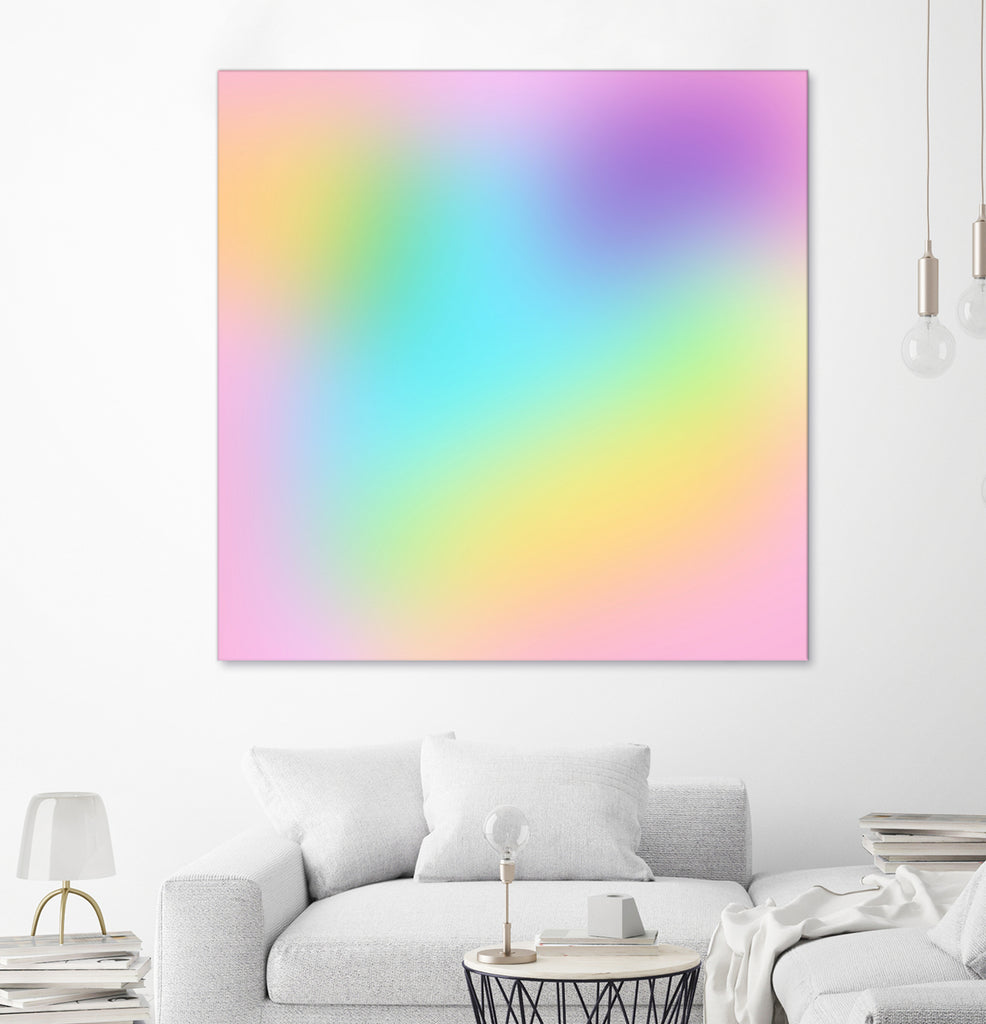 Soft Pastel Rainbow Gradient by Kelsey Lovelle on GIANT ART - blue digital painting