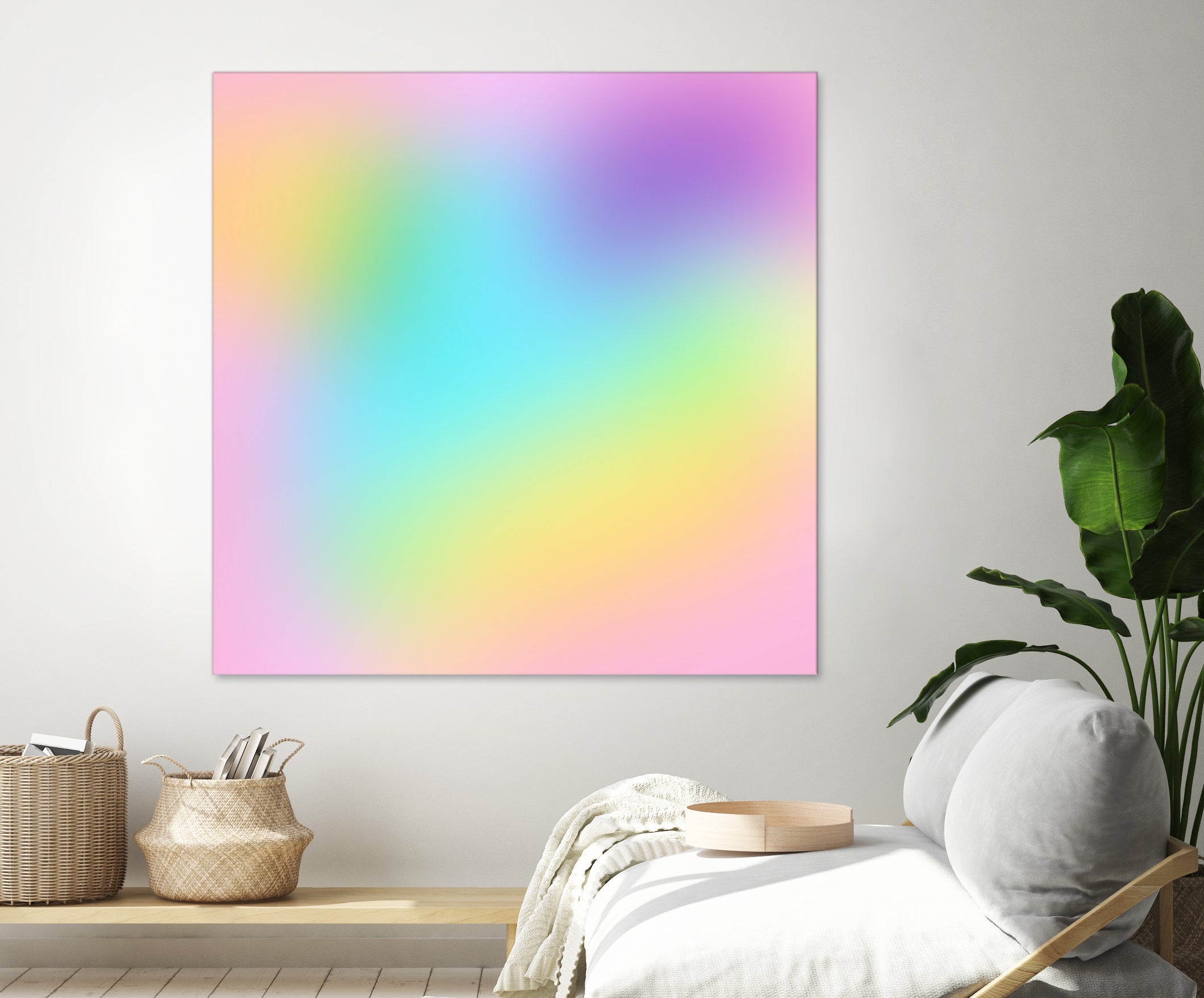 Soft Pastel Rainbow Gradient by Kelsey Lovelle on GIANT ART - blue digital painting