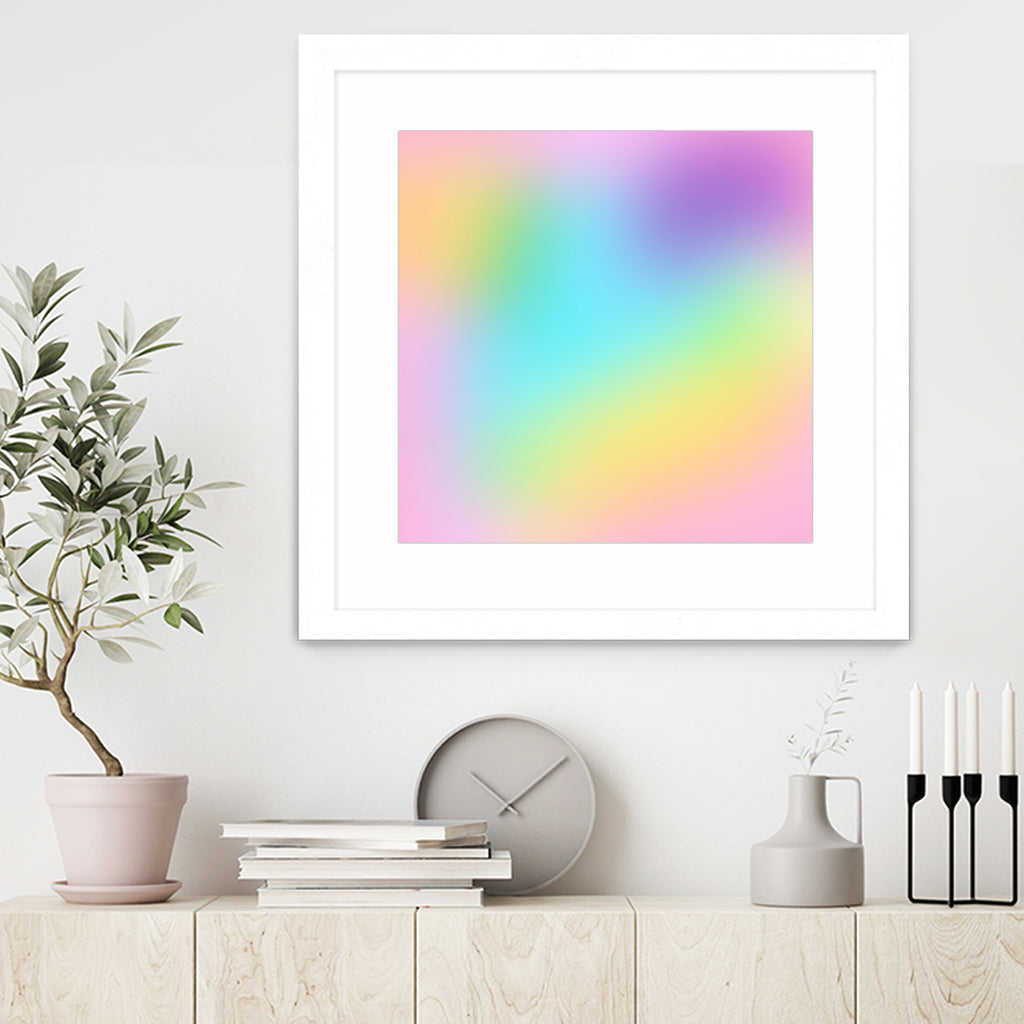 Soft Pastel Rainbow Gradient by Kelsey Lovelle on GIANT ART - blue digital painting