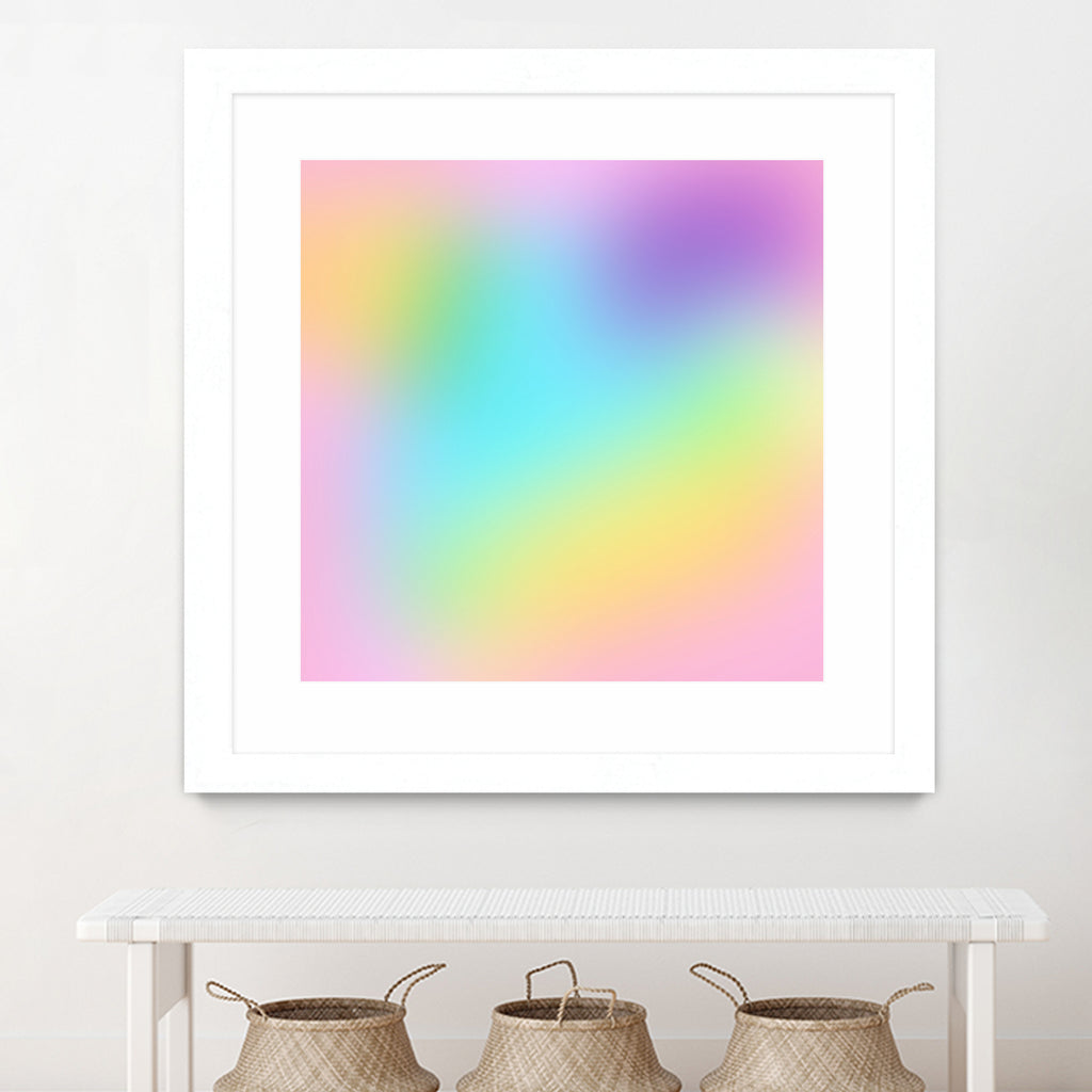 Soft Pastel Rainbow Gradient by Kelsey Lovelle on GIANT ART - blue digital painting