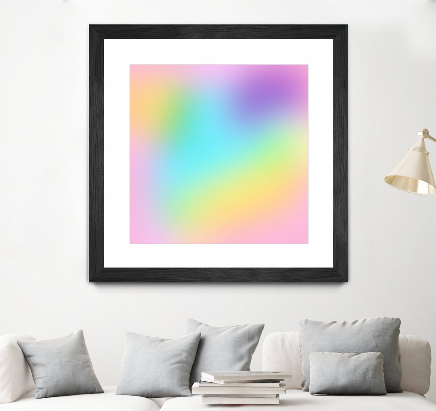 Soft Pastel Rainbow Gradient by Kelsey Lovelle on GIANT ART - blue digital painting