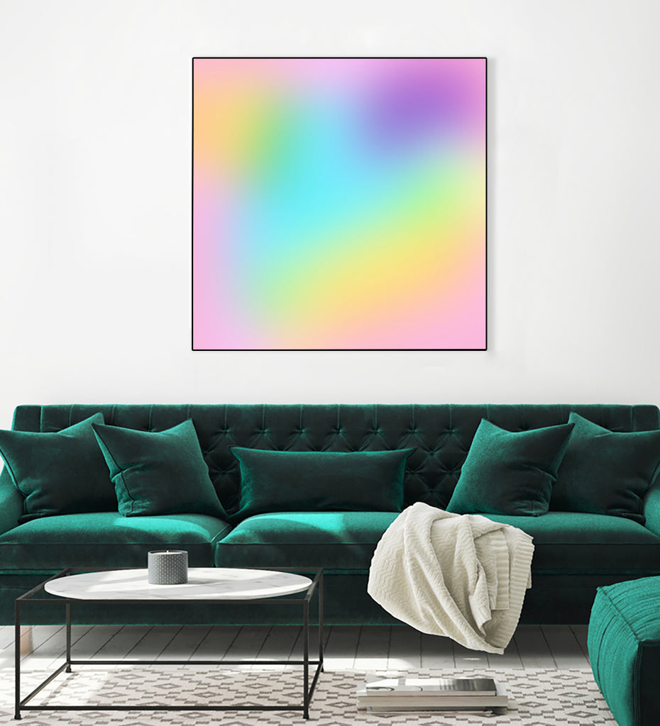 Soft Pastel Rainbow Gradient by Kelsey Lovelle on GIANT ART - blue digital painting