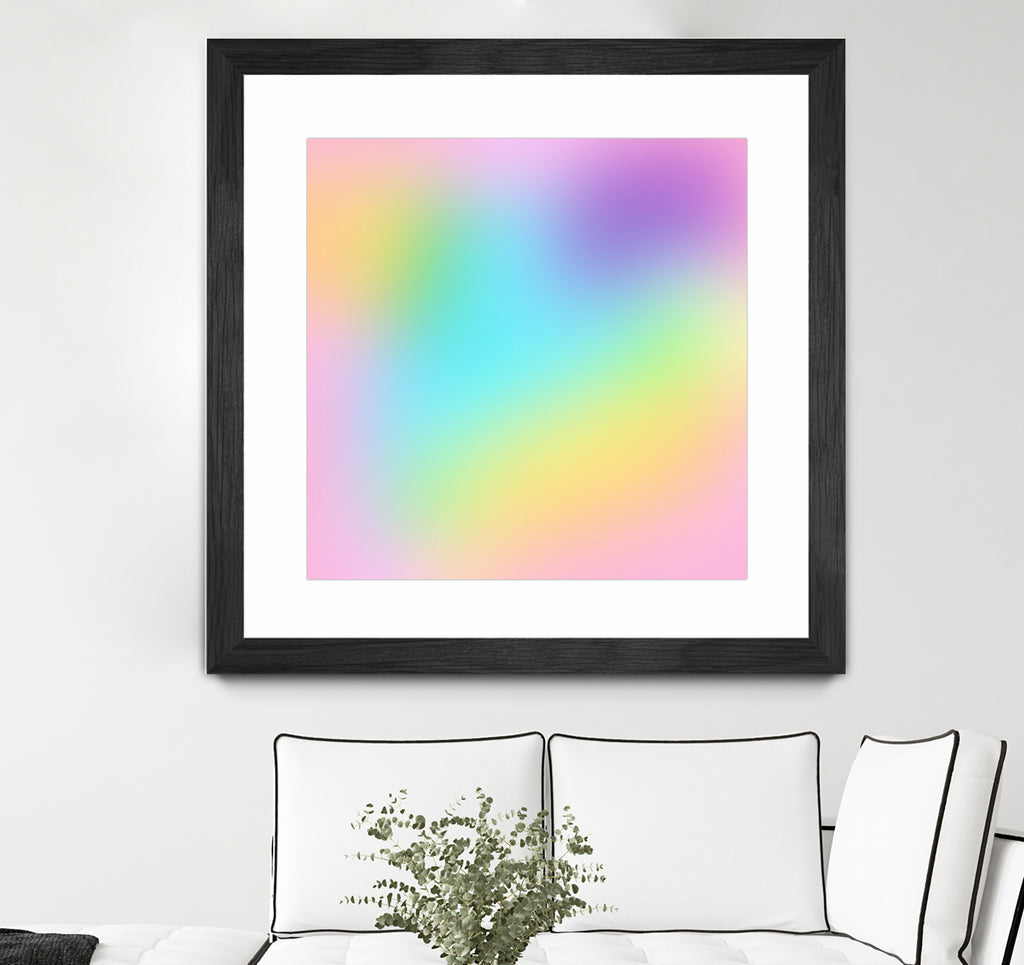 Soft Pastel Rainbow Gradient by Kelsey Lovelle on GIANT ART - blue digital painting