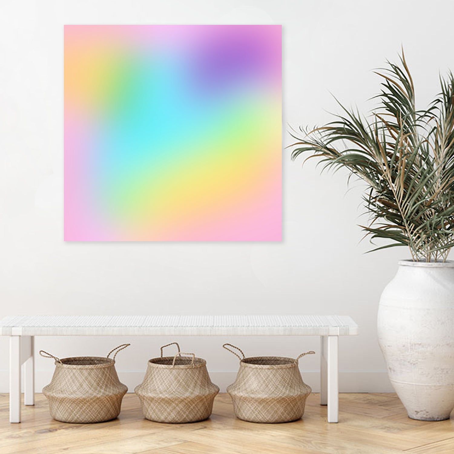 Soft Pastel Rainbow Gradient by Kelsey Lovelle on GIANT ART - blue digital painting