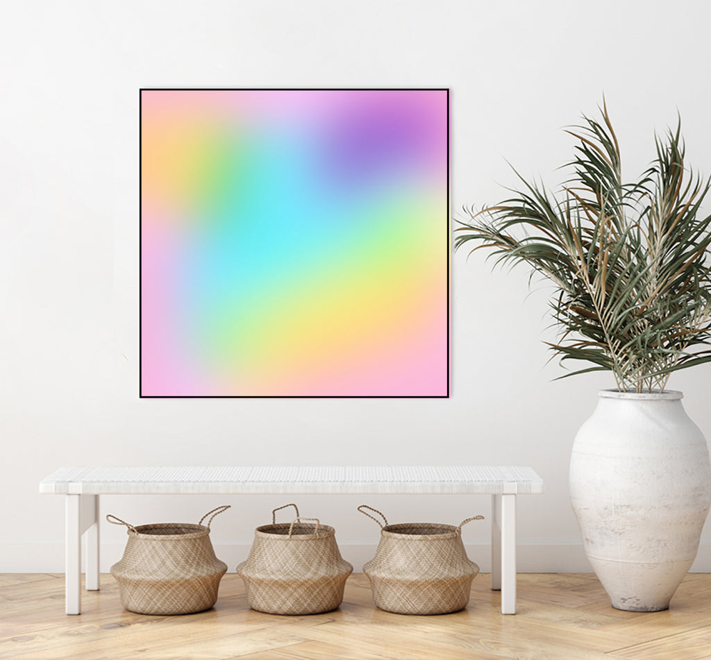 Soft Pastel Rainbow Gradient by Kelsey Lovelle on GIANT ART - blue digital painting