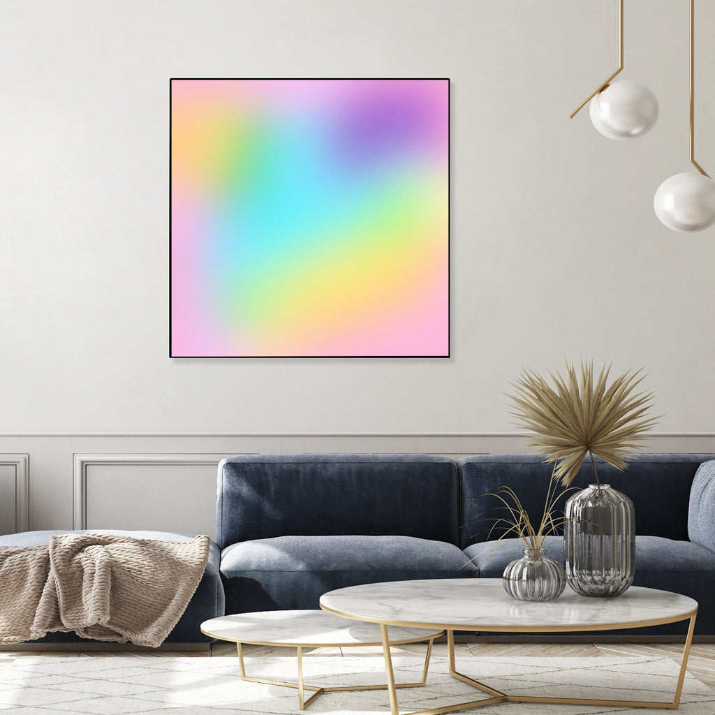 Soft Pastel Rainbow Gradient by Kelsey Lovelle on GIANT ART - blue digital painting