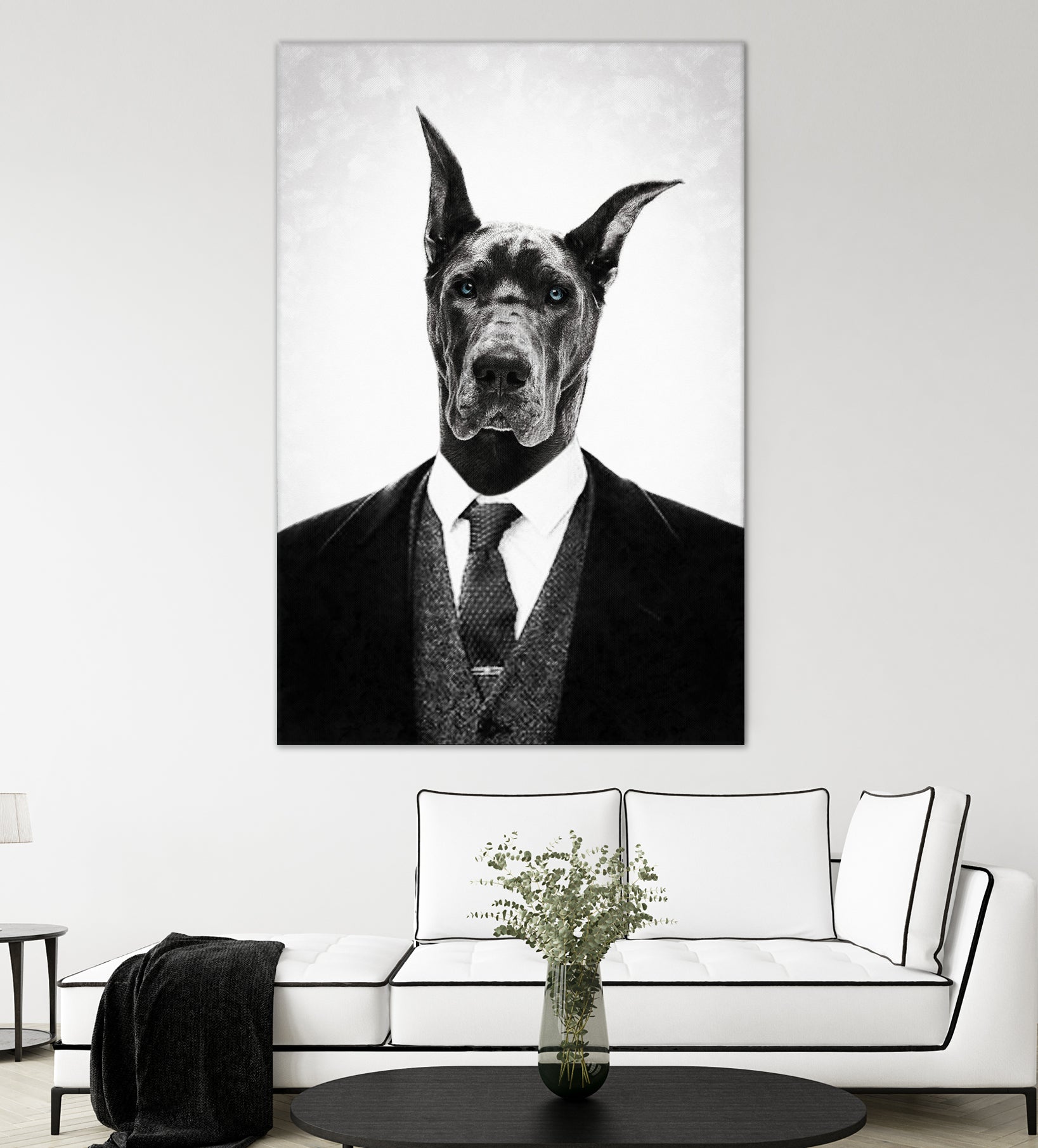 Black dog portrait ... by Menelaos Trompoukis on GIANT ART - white digital painting