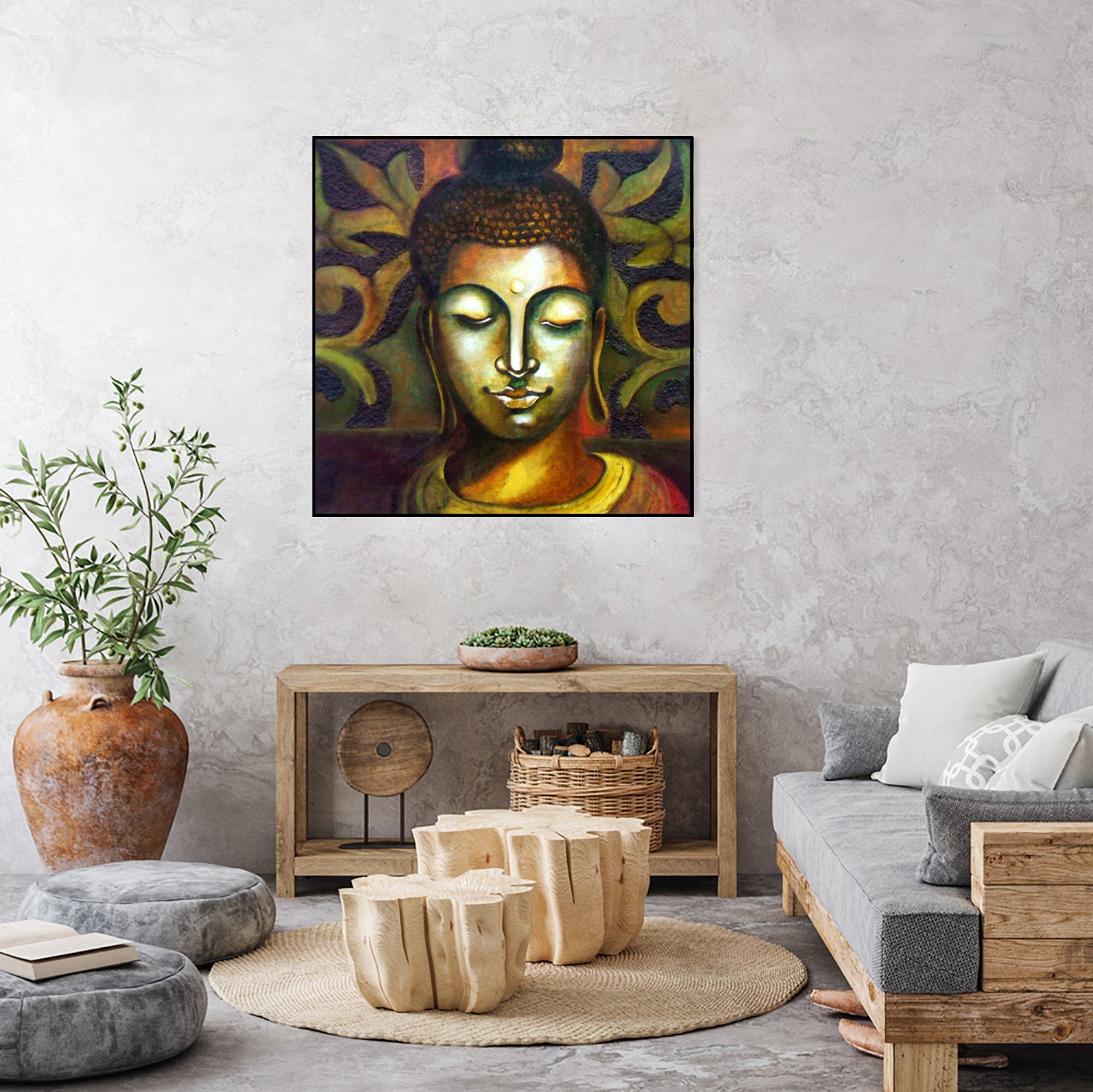 Lord Buddha by Neeraj Mrs Parswal on GIANT ART - brown mixed media