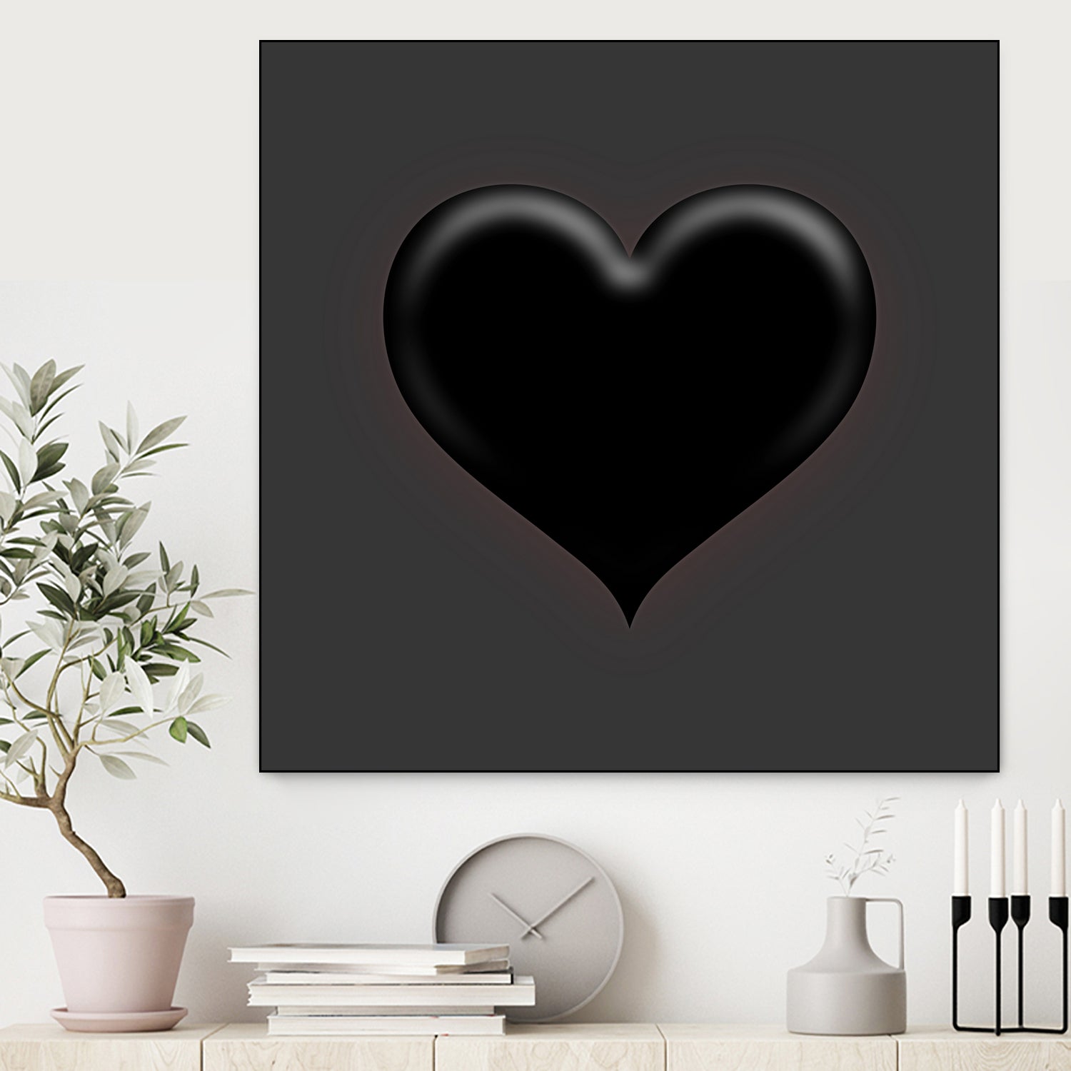 Black Heart Emoji by William Cuccio on GIANT ART - black digital painting