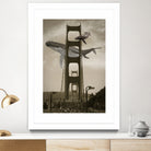 Whale Watching at the Golden Gate Bridge by David Loblaw on GIANT ART - gray photo illustration