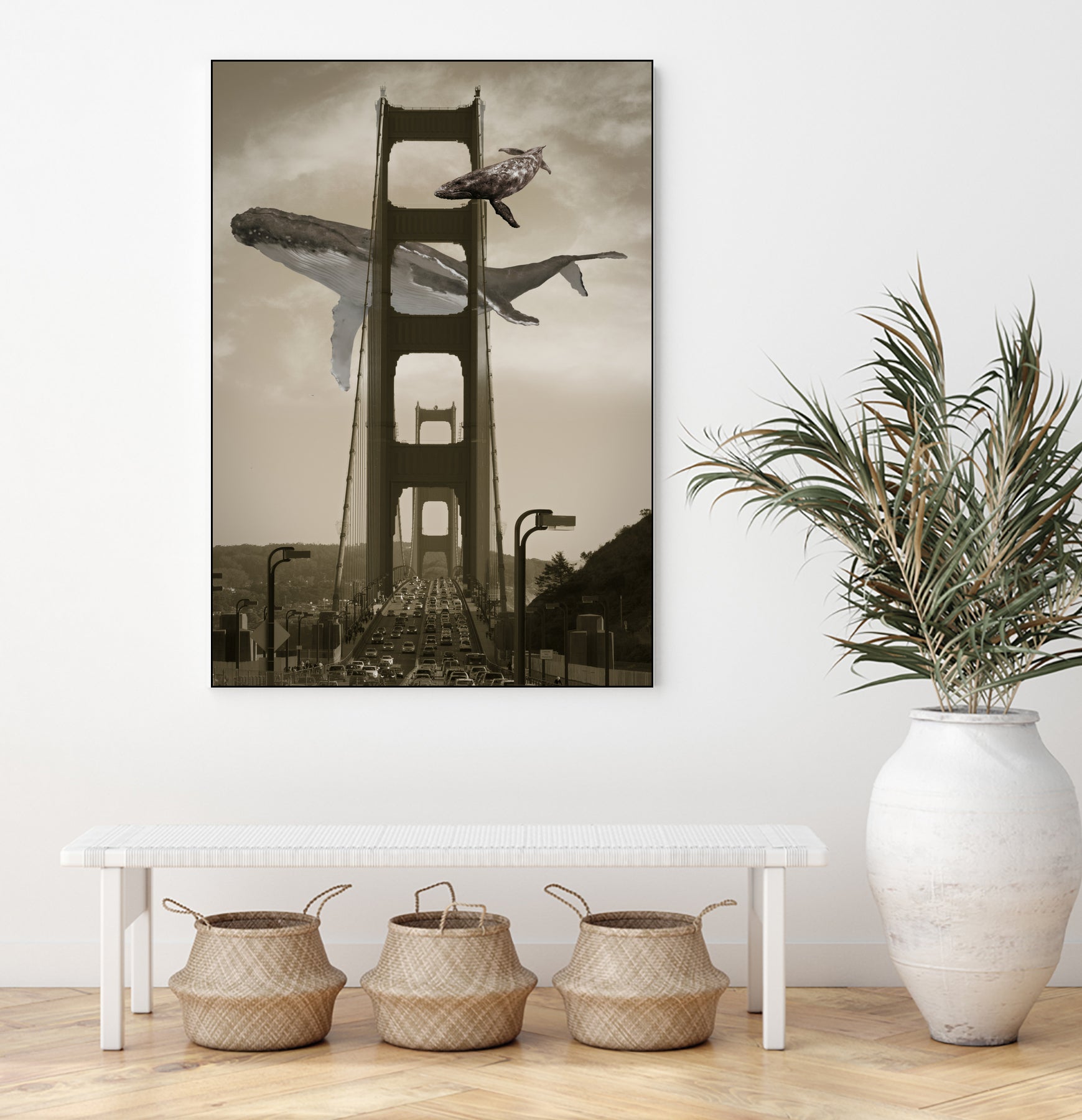 Whale Watching at the Golden Gate Bridge by David Loblaw on GIANT ART - gray photo illustration