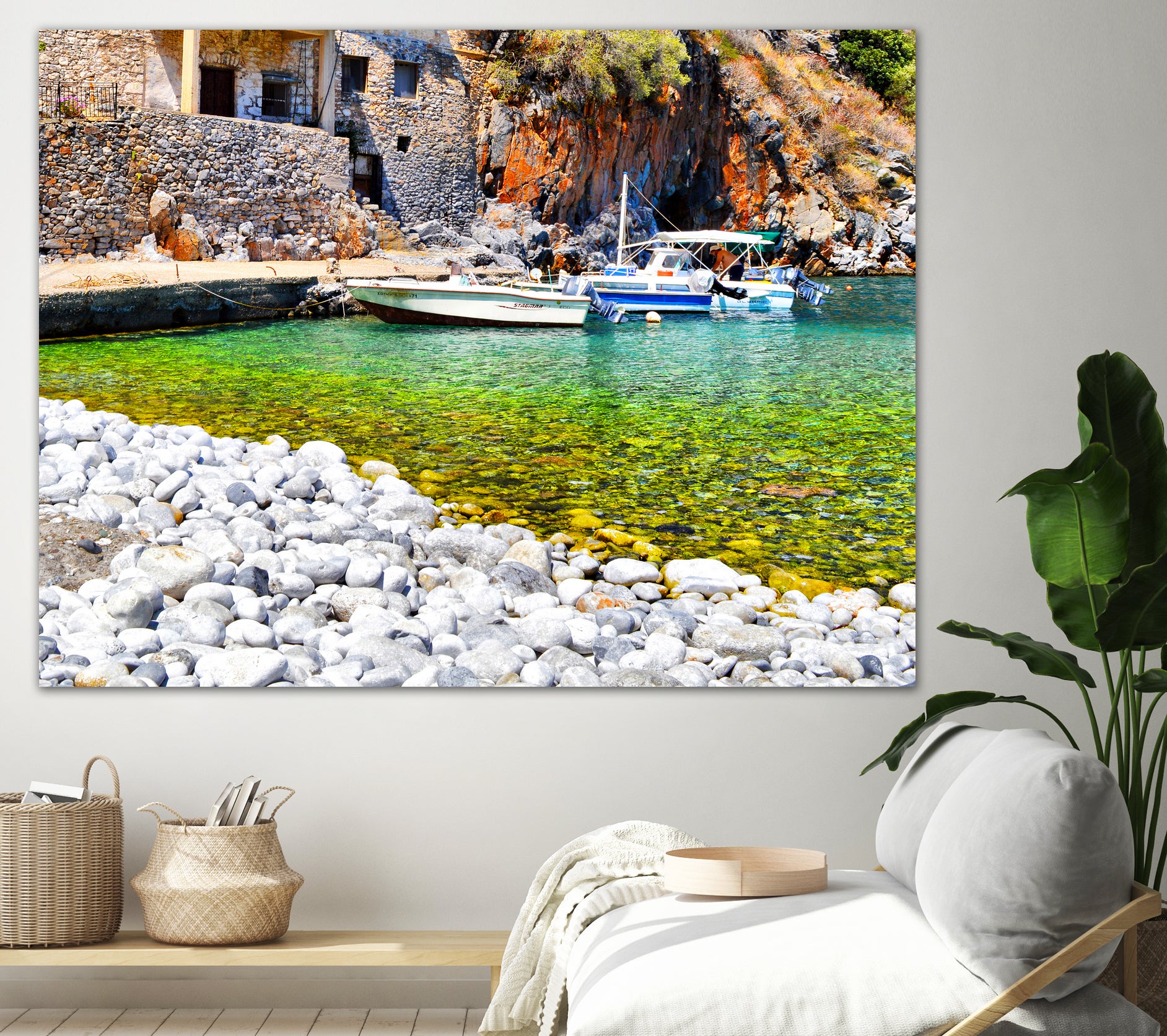 alypa beach mani greece by Haris Kavalla on GIANT ART - green photo illustration