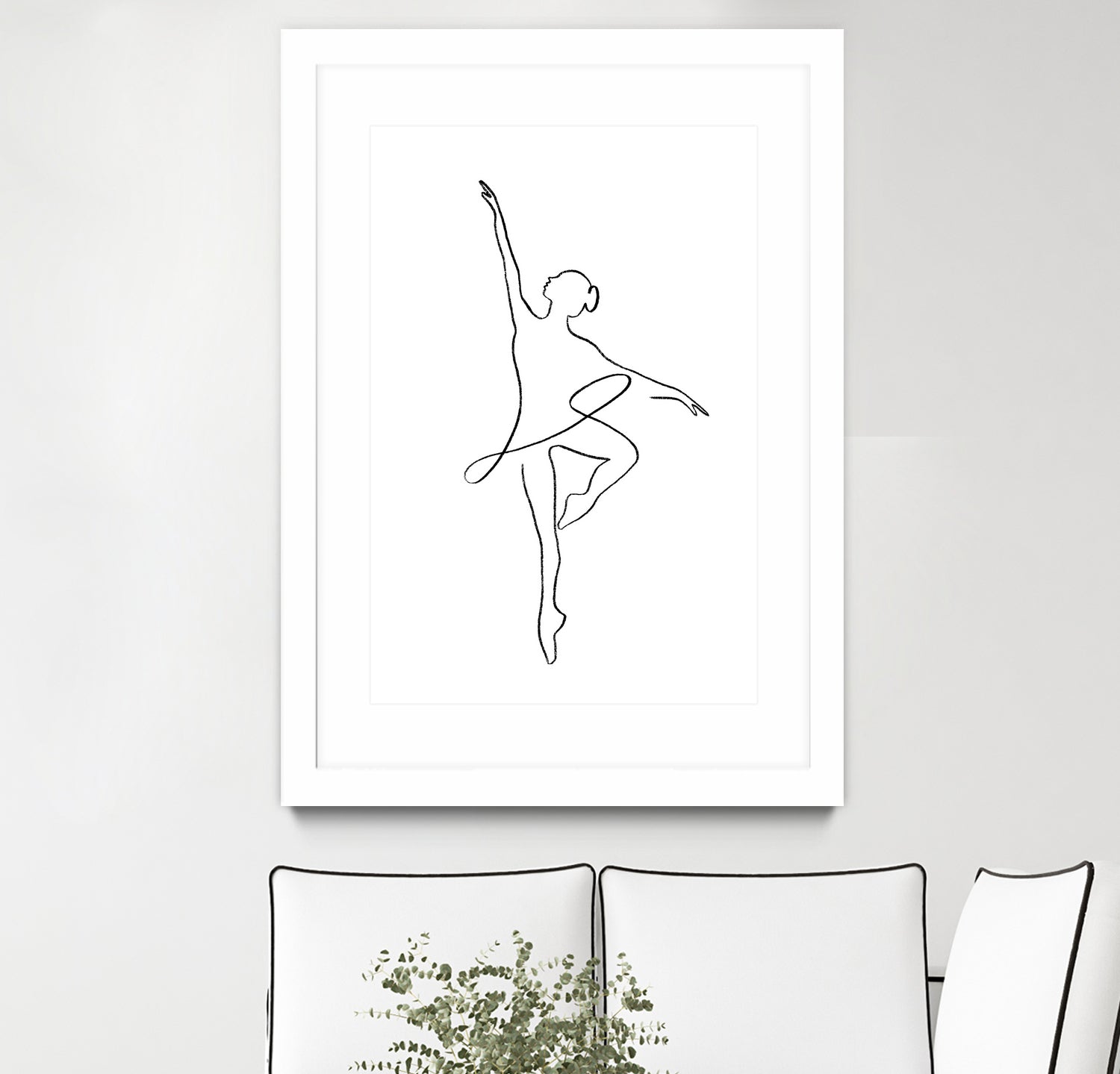 Ballerina Line Art by Jessica Carvalho on GIANT ART - black digital drawing