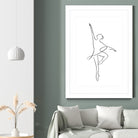 Ballerina Line Art by Jessica Carvalho on GIANT ART - black digital drawing