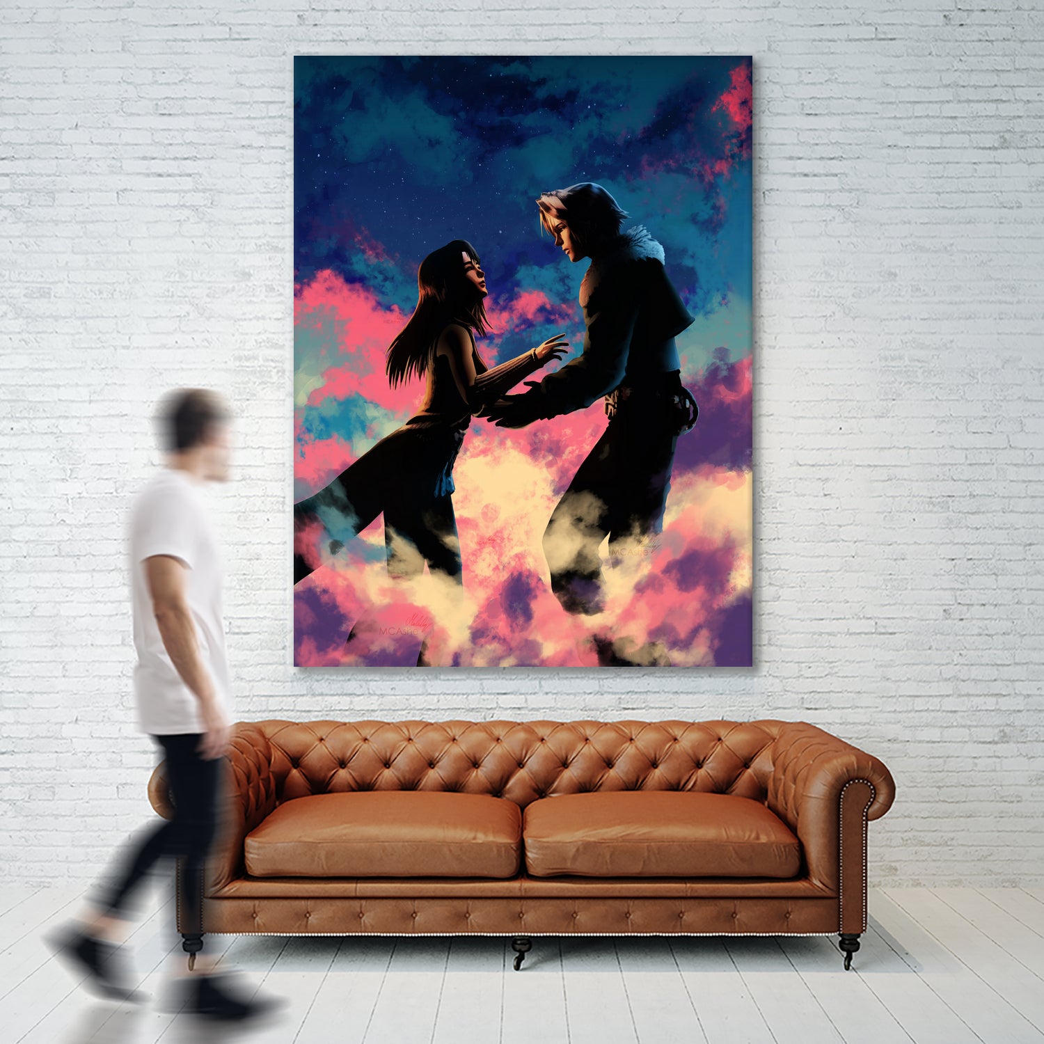 Squall and Rinoa couple FFVIII by MCAshe 24 on GIANT ART - blue digital painting