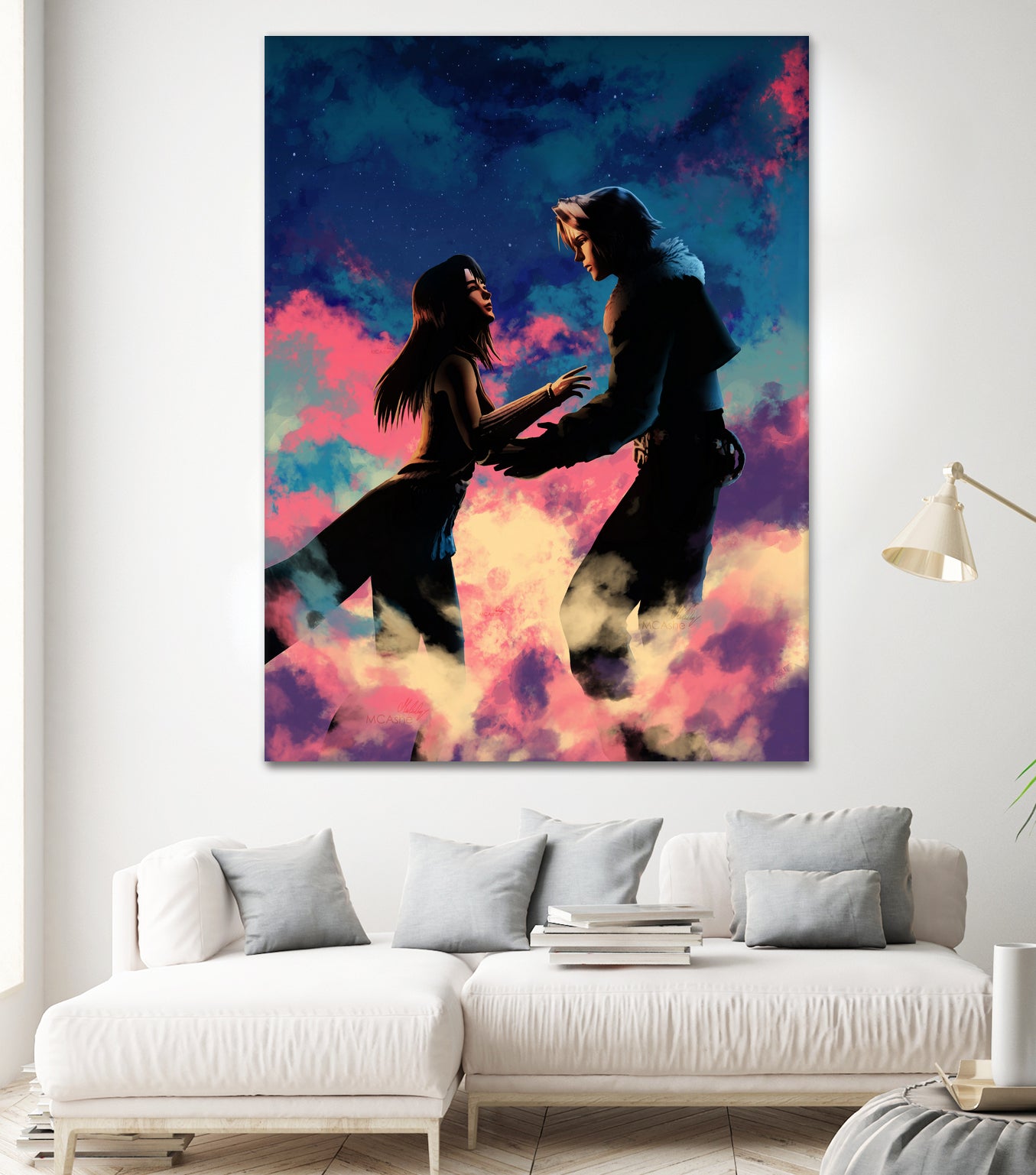 Squall and Rinoa couple FFVIII by MCAshe 24 on GIANT ART - blue digital painting