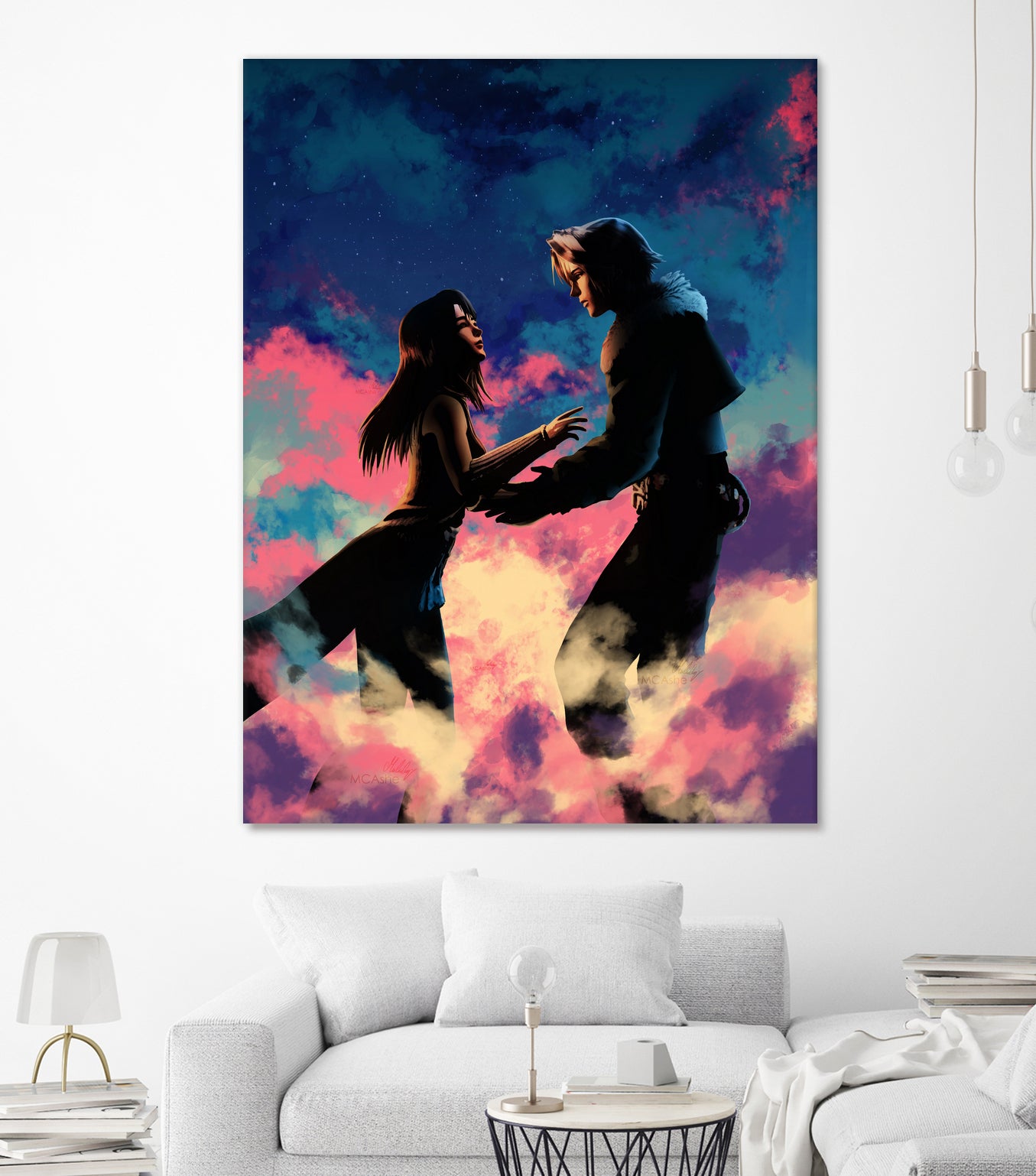 Squall and Rinoa couple FFVIII by MCAshe 24 on GIANT ART - blue digital painting