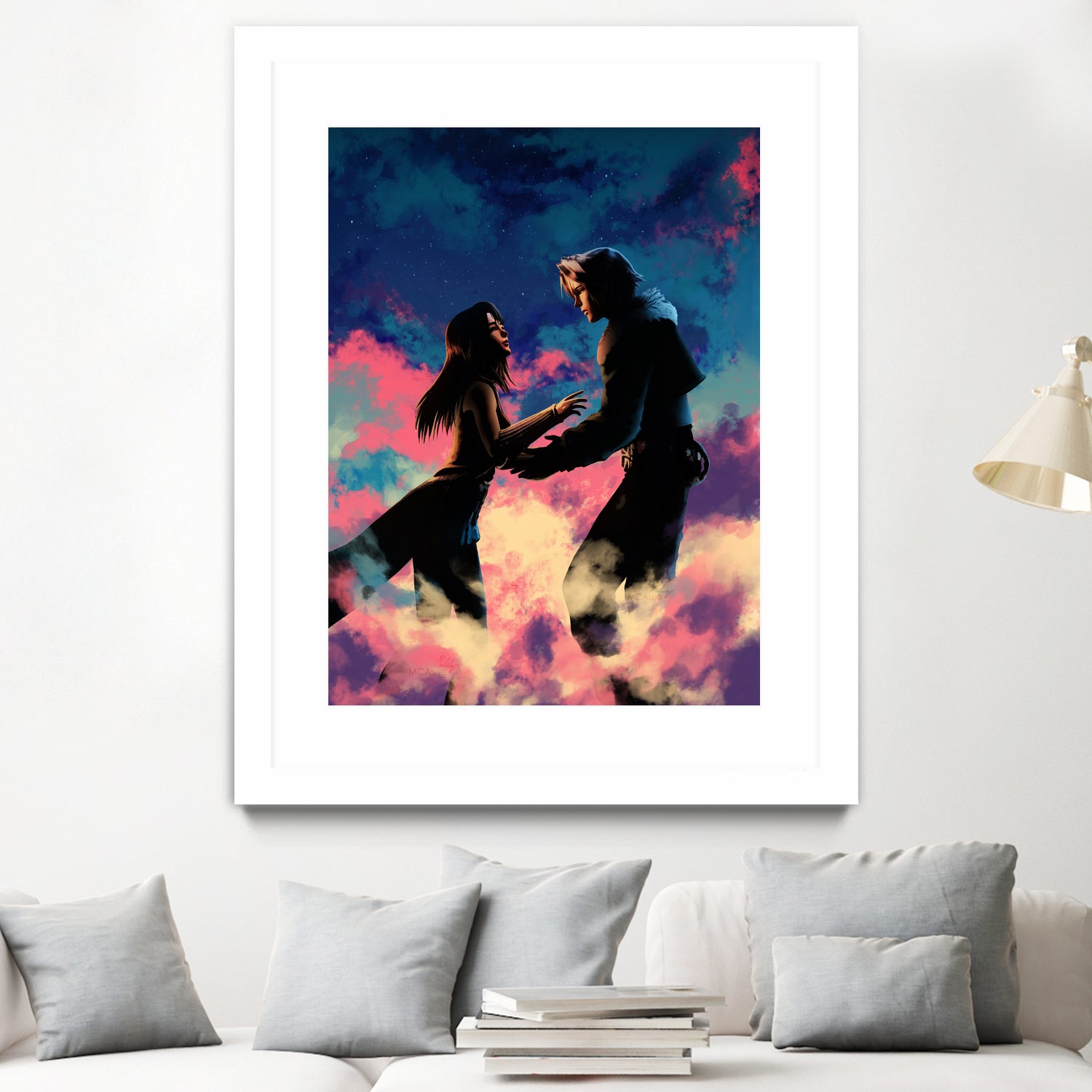 Squall and Rinoa couple FFVIII by MCAshe 24 on GIANT ART - blue digital painting