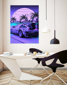 80s Delorean Cars by Muhammad Daffa Umar on GIANT ART - fuchsia photo manipulation